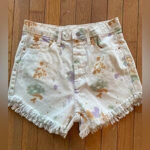 LNC Wild Fable Highest Rise Frayed Hem Tie-Dye Women's Shorts
